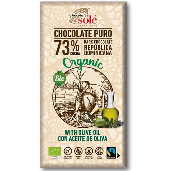 Chocolate Bio 73% Con Aceite De Oliva