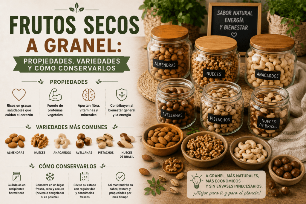 Frutos secos a granel: propiedades, variedades y cómo conservarlos